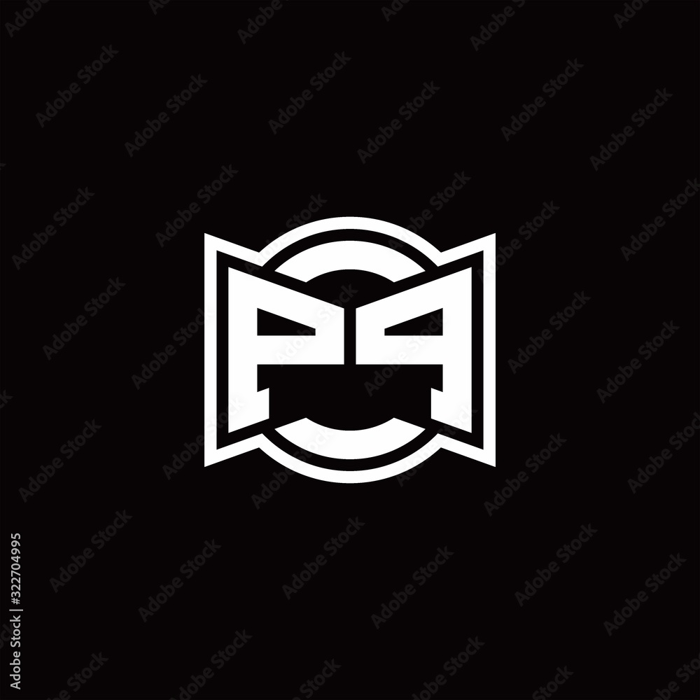 PP logo monogram with ribbon style circle rounded design template PP logo monogram with ribbon style circle rounded design template