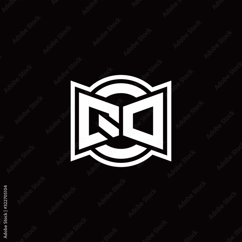 QD logo monogram with ribbon style circle rounded design template QD logo monogram with ribbon style circle rounded design template