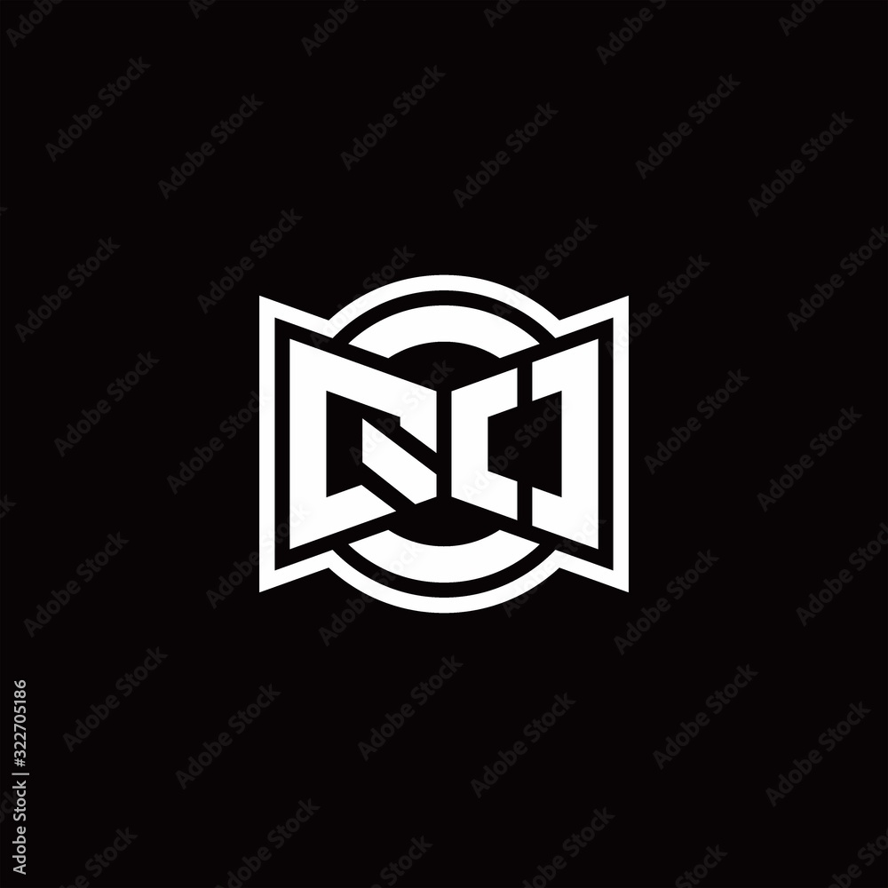 QO logo monogram with ribbon style circle rounded design template QO logo monogram with ribbon style circle rounded design template