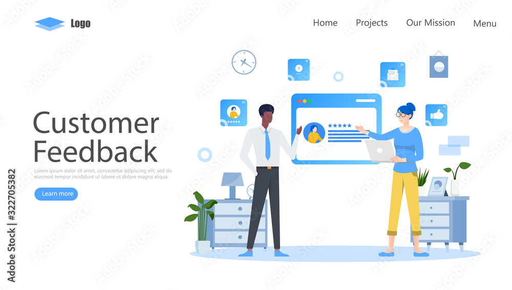 Customer Reviews Vector Illustration Concept , Suitable for web landing page, ui, mobile app, editorial design, flyer, banner, and other related occasion