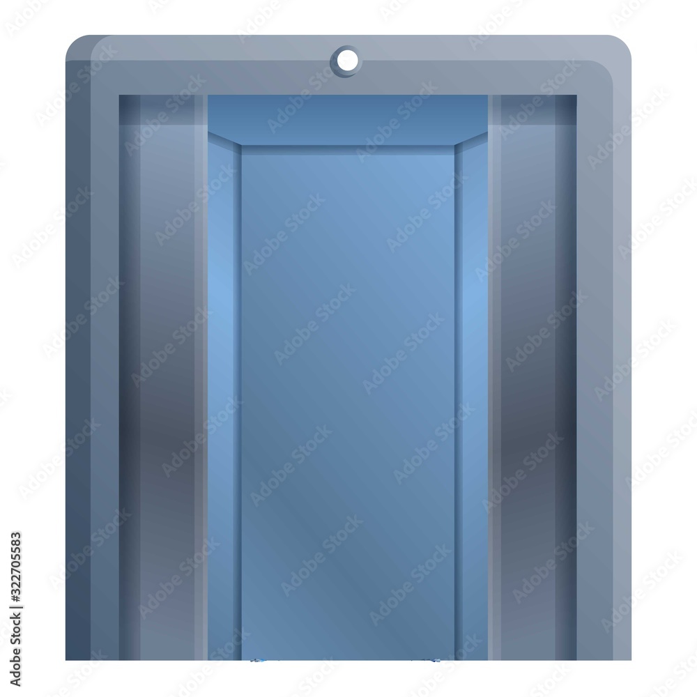 Metal elevator icon. Cartoon of metal elevator vector icon for web design isolated on white background