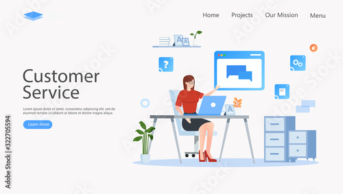 Customer Support and Advising Clients Vector Illustration Concept   Suitable for web landing page  ui  mobile app  editorial design  flyer  banner  and other related occasion