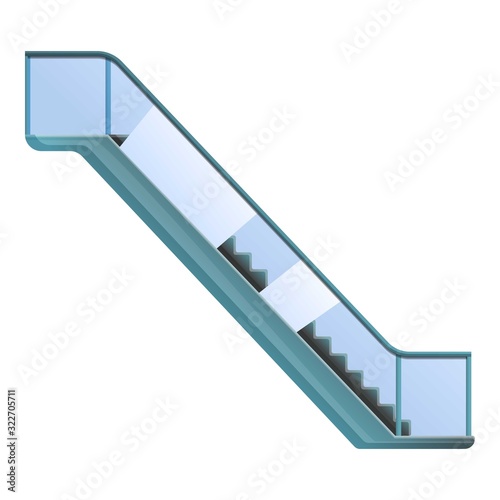 Escalator icon. Cartoon of escalator vector icon for web design isolated on white background