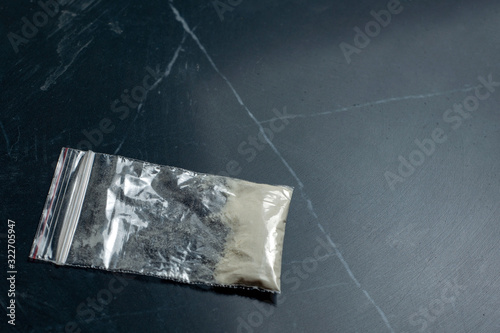 addiction: dosed packaging of narcotic substances, cocaine, heroin