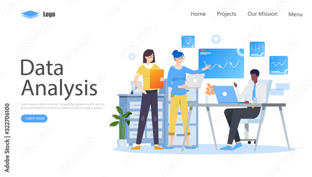 Data Analysis Vector Illustration Concept, Suitable for web landing page, ui, mobile app, editorial design, flyer, banner, and other related occasion