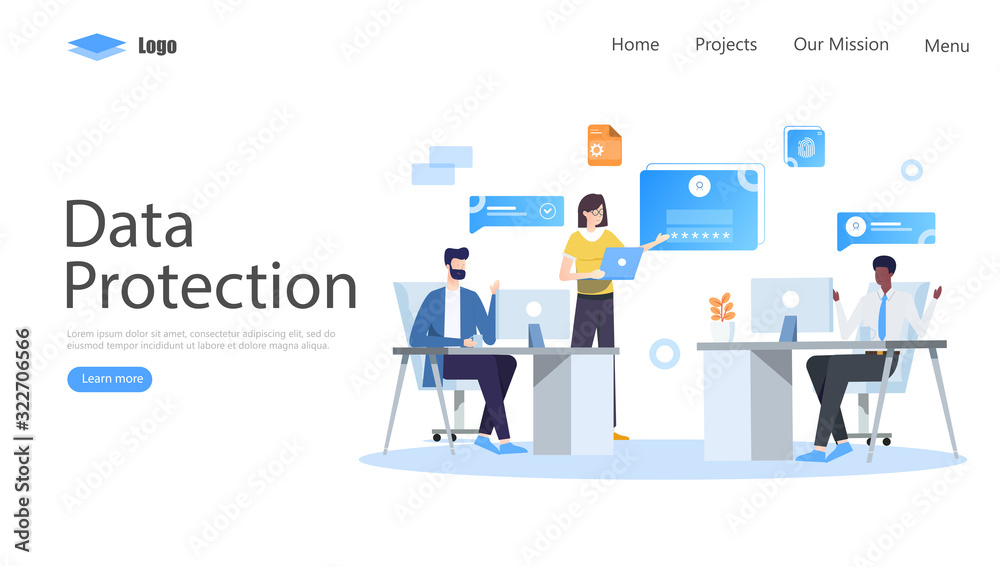 Data Protection Vector Illustration Concept, Suitable for web landing page, ui, mobile app, editorial design, flyer, banner, and other related occasion