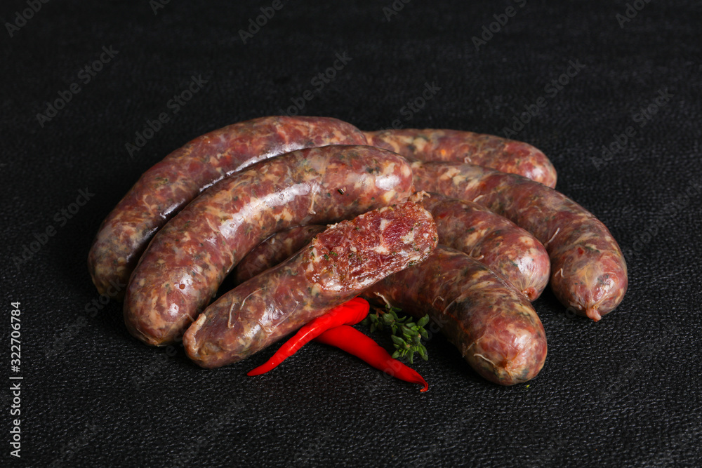 Fototapeta premium Raw lamb sausages