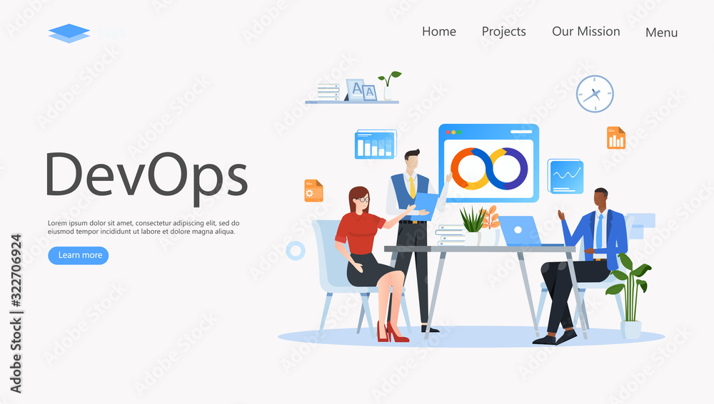 Developers at Work Vector Illustration Concept , Suitable for web landing page, ui, mobile app, editorial design, flyer, banner, and other related occasion