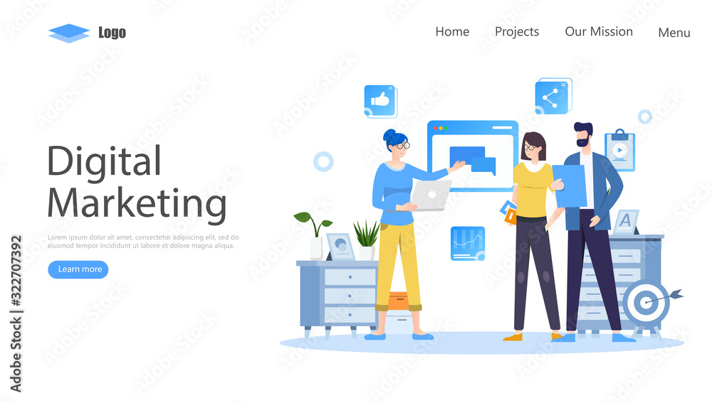 Digital Marketing Vector Illustration Concept, Suitable for web landing page, ui, mobile app, editorial design, flyer, banner, and other related occasion Digital Marketing Vector Illustration Concept, Suitable for web landing page, ui, mobile app, editorial design, flyer, banner, and other related occasion
