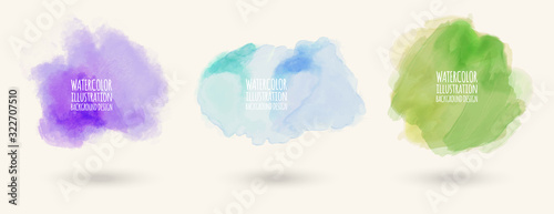 Colors watercolor paint stains vector backgrounds