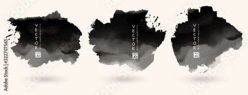 Vector set of splash stains texture banners.