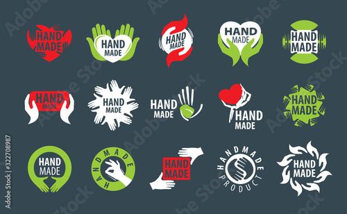 Vector icons handmade on a dark background