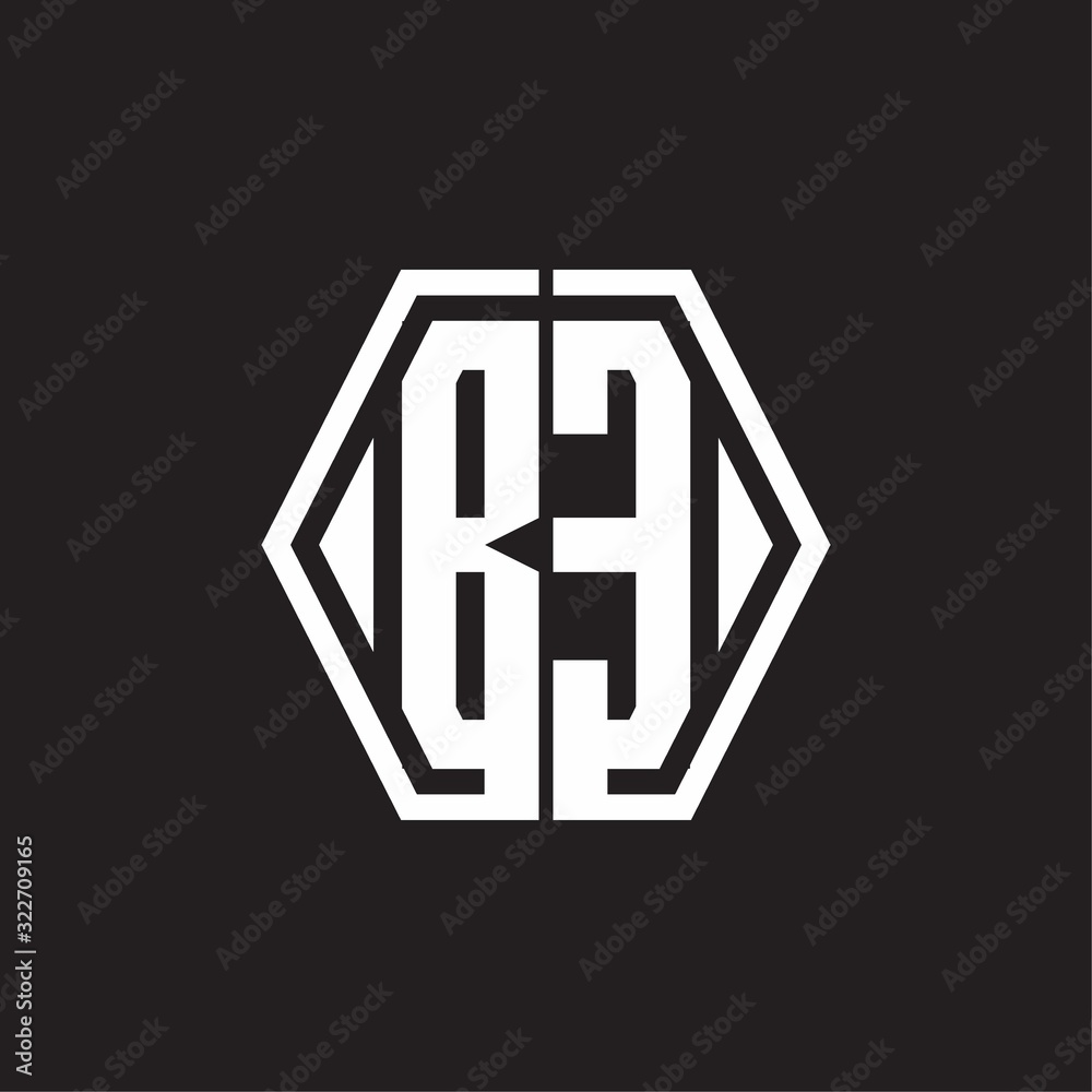BE Logo monogram with hexagon line rounded design template BE Logo monogram with hexagon line rounded design template