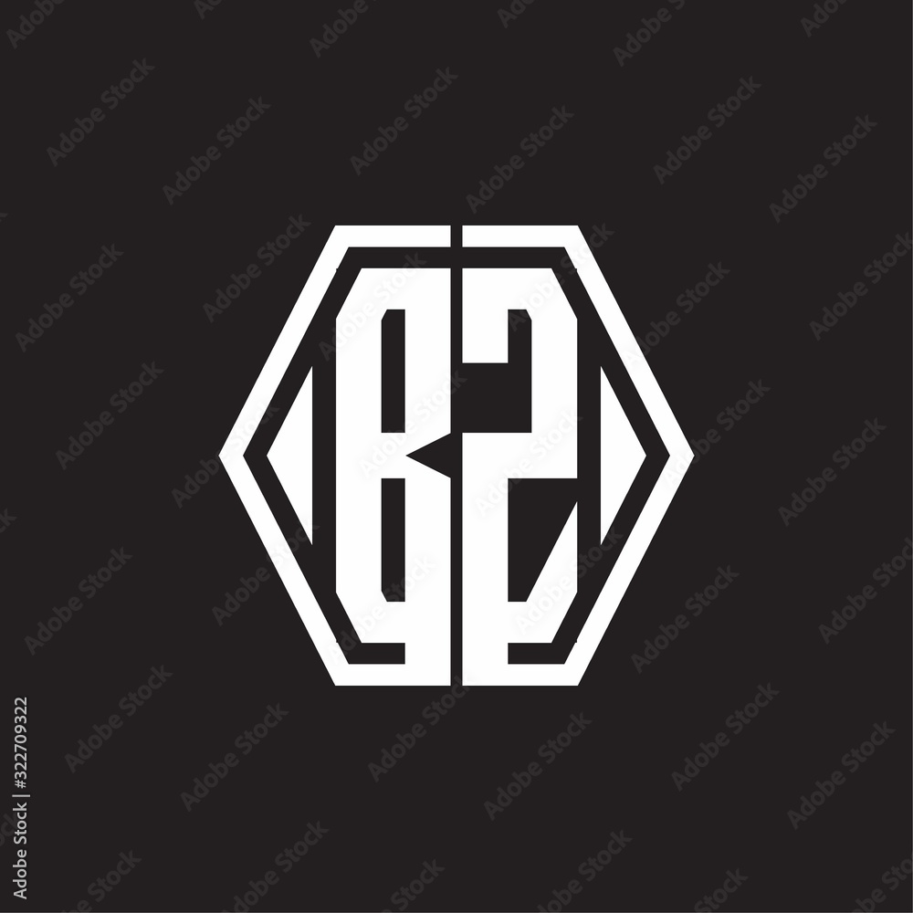 BZ Logo monogram with hexagon line rounded design template BZ Logo monogram with hexagon line rounded design template