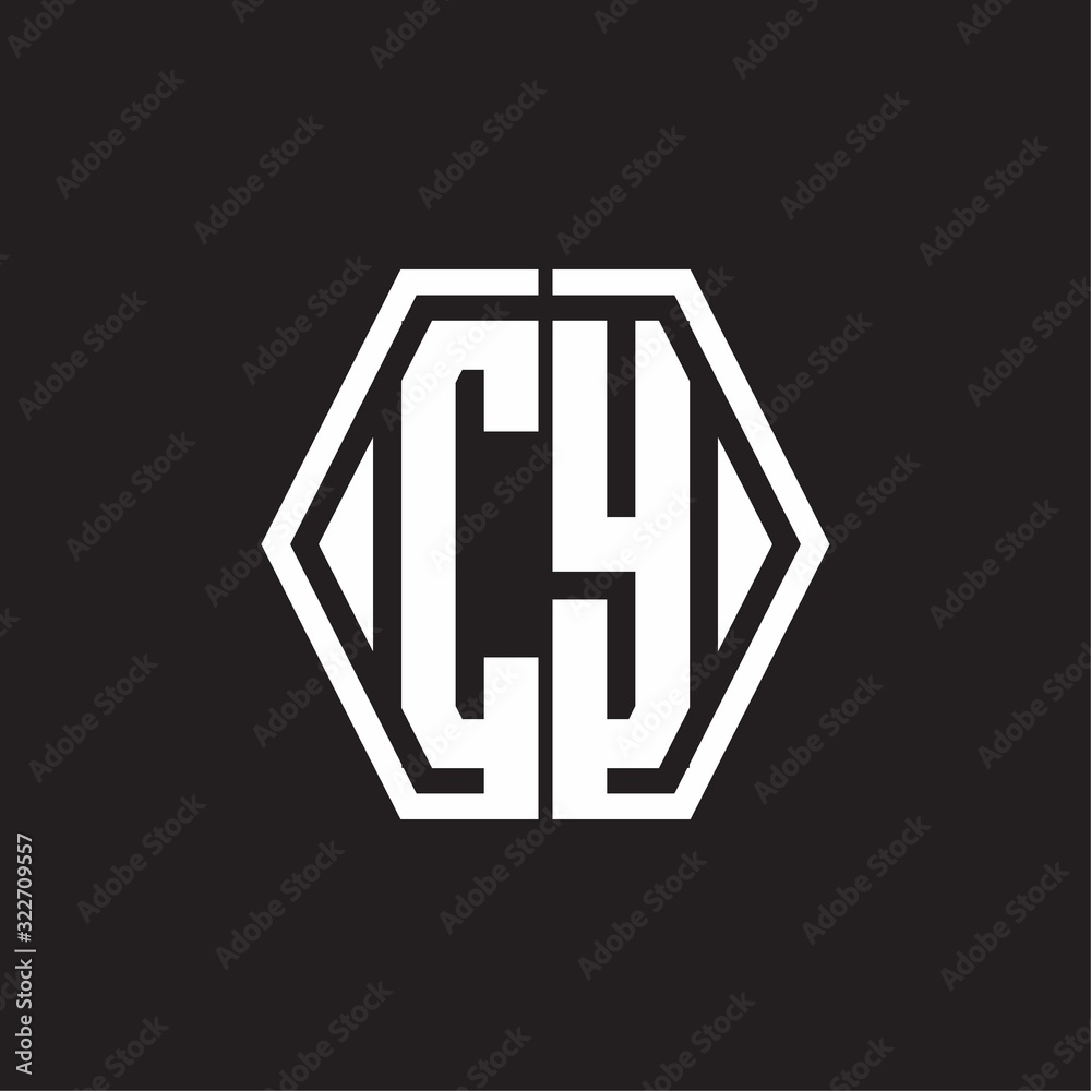 CY Logo monogram with hexagon line rounded design template CY Logo monogram with hexagon line rounded design template