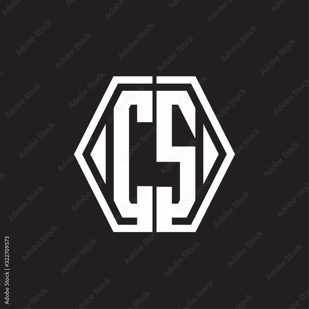 CS Logo monogram with hexagon line rounded design template CS Logo monogram with hexagon line rounded design template