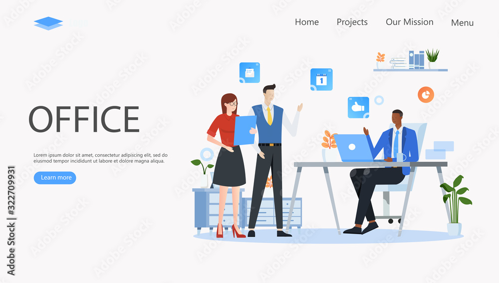 People in open space office Vector Illustration Concept , Suitable for web landing page, ui, mobile app, editorial design, flyer, banner, and other related occasion People in open space office Vector Illustration Concept , Suitable for web landing page, ui, mobile app, editorial design, flyer, banner, and other related occasion