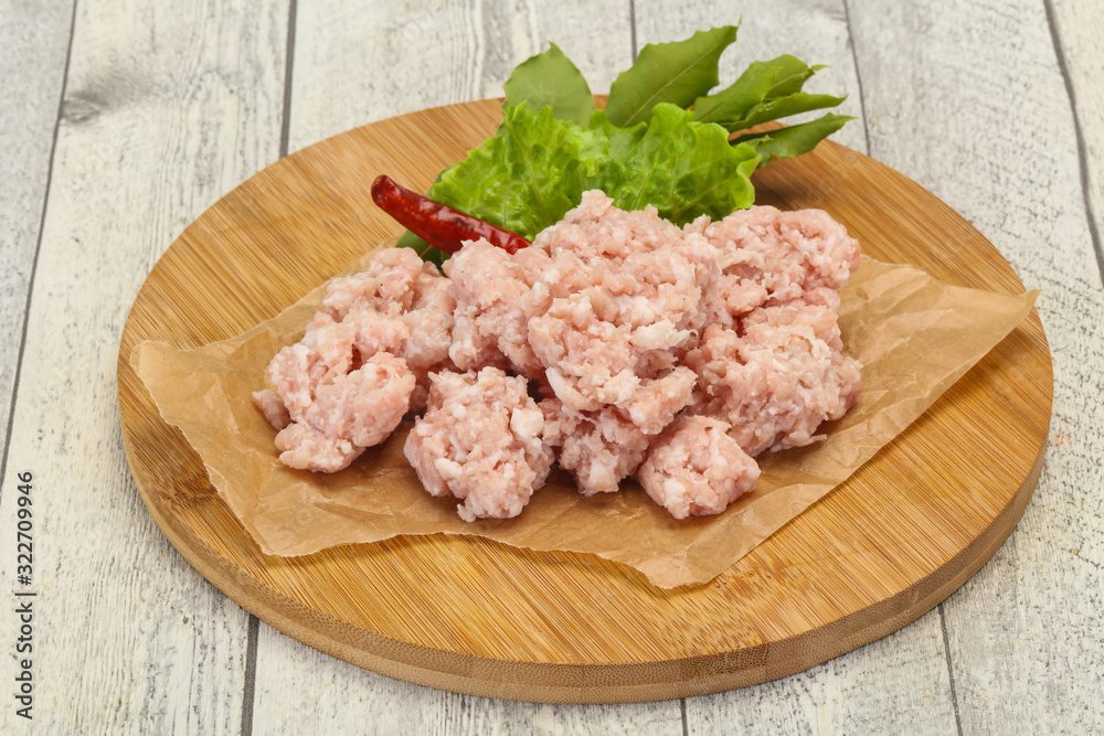 Homemade pork minced meat for cooking