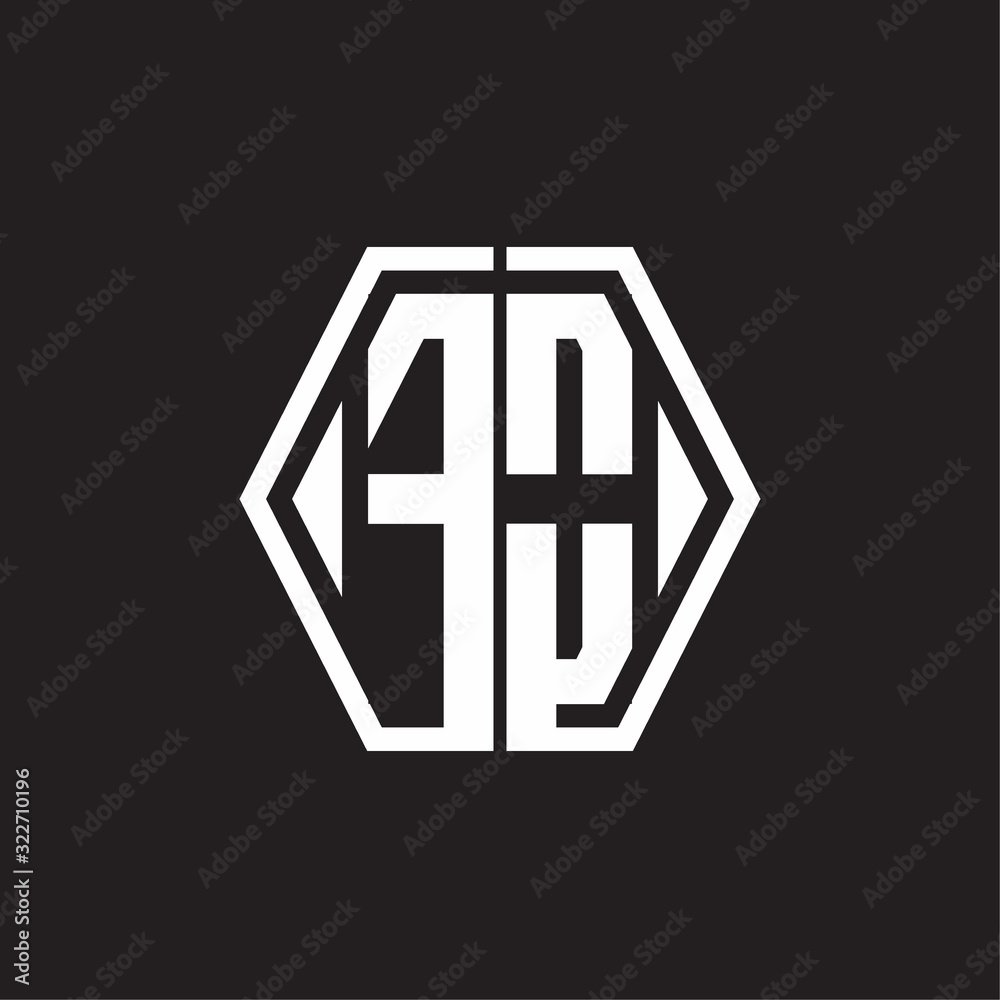 FO Logo monogram with hexagon line rounded design template FO Logo monogram with hexagon line rounded design template