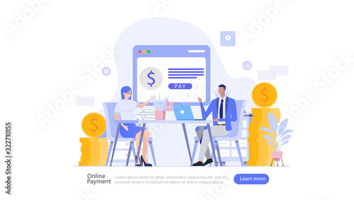Online and Mobile Payments Vector Illustration Concept , Suitable for web landing page, ui, mobile app, editorial design, flyer, banner, and other related occasion
