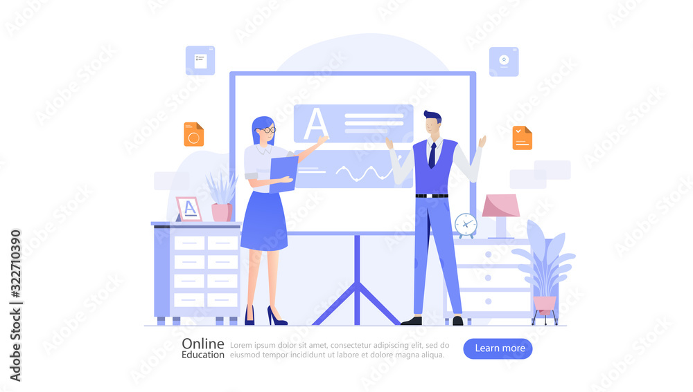 Online Education Vector Illustration Concept , Suitable for web landing page, ui, mobile app, editorial design, flyer, banner, and other related occasion Online Education Vector Illustration Concept , Suitable for web landing page, ui, mobile app, editorial design, flyer, banner, and other related occasion