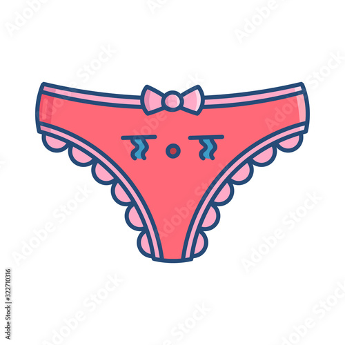 kawaii pink crying panties cartoon