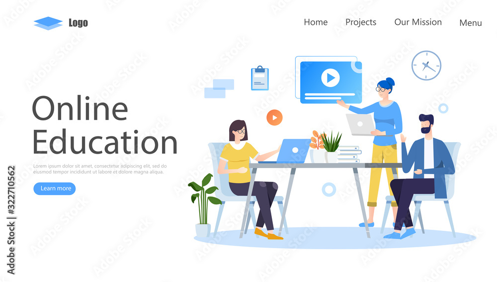 Online Education Vector Illustration Concept, Suitable for web landing page, ui, mobile app, editorial design, flyer, banner, and other related occasion Online Education Vector Illustration Concept, Suitable for web landing page, ui, mobile app, editorial design, flyer, banner, and other related occasion