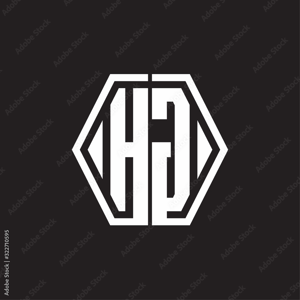HG Logo monogram with hexagon line rounded design template