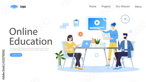 Online Education Vector Illustration Concept  Suitable for web landing page  ui  mobile app  editorial design  flyer  banner  and other related occasion