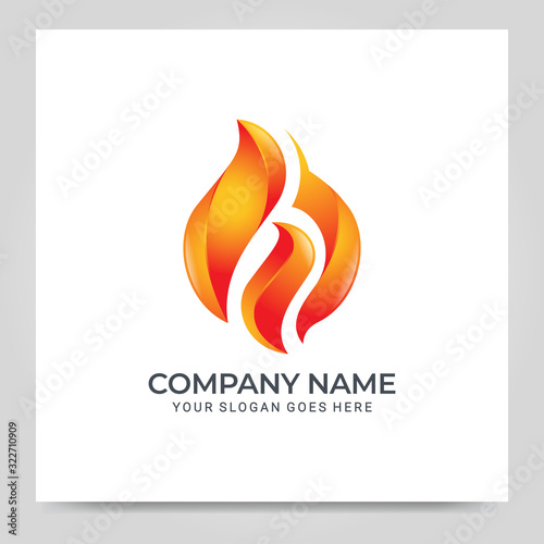 Modern fire logo design vector illustration