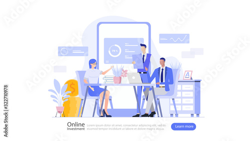 Online Investment Vector Illustration Concept , Suitable for web landing page, ui, mobile app, editorial design, flyer, banner, and other related occasion © dealitastudio