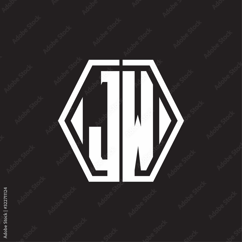 JW Logo monogram with hexagon line rounded design template JW Logo monogram with hexagon line rounded design template