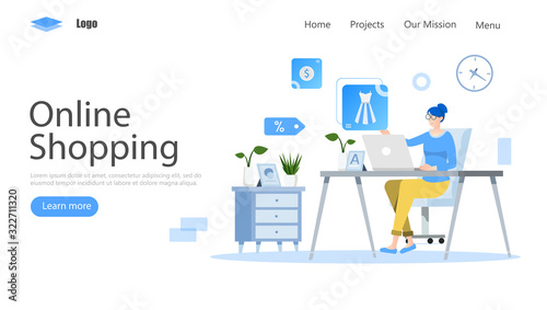 Online Shopping Vector Illustration Concept, Suitable for web landing page, ui, mobile app, editorial design, flyer, banner, and other related occasion