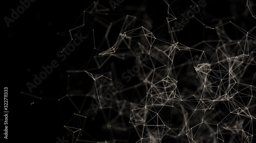 Graphic background molecule and communication. Connected lines with dots. Concept of the science, chemistry, biology, medicine, technology.