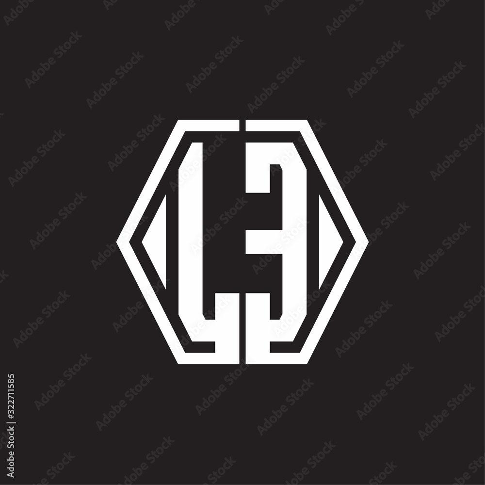 LE Logo monogram with hexagon line rounded design template LE Logo monogram with hexagon line rounded design template