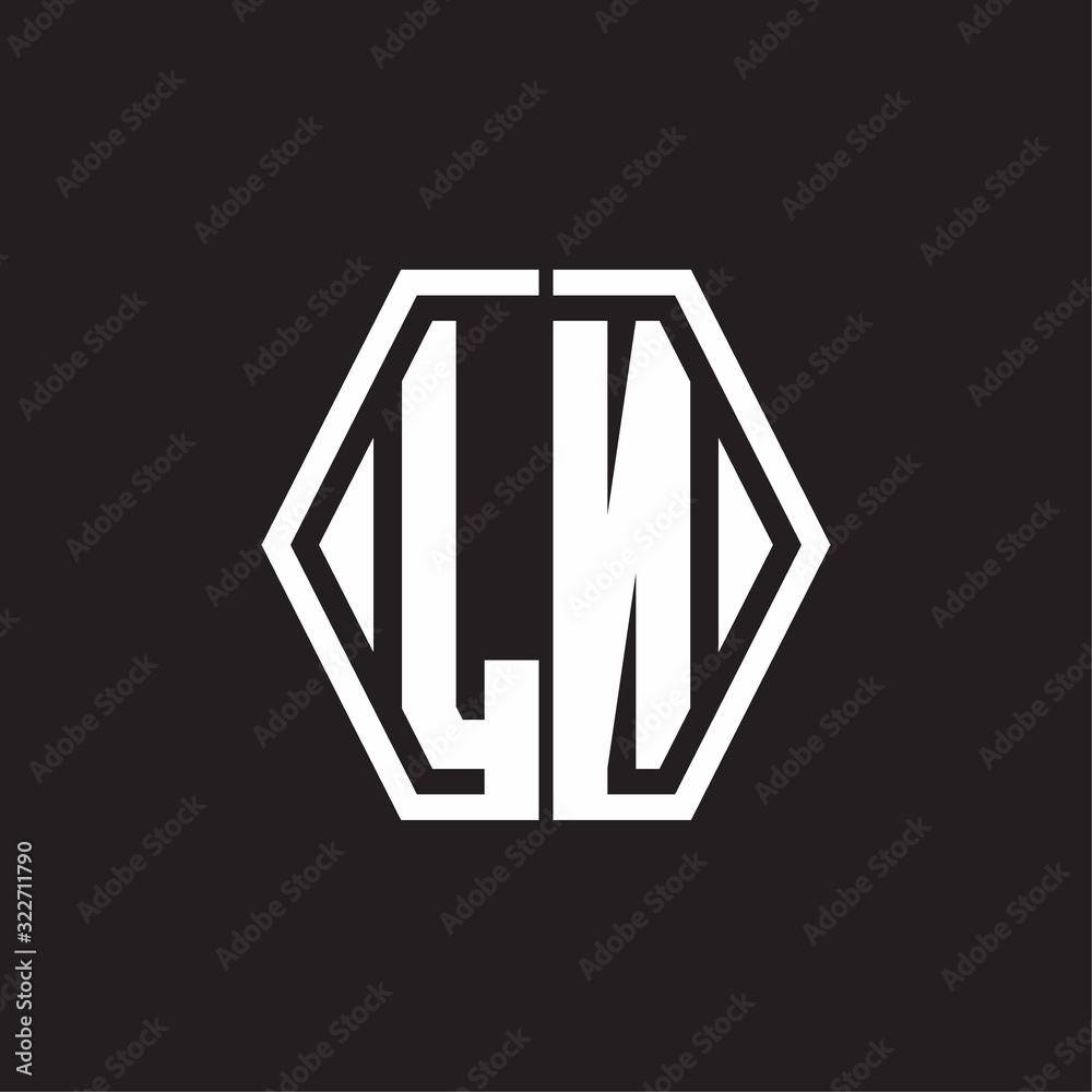 LN Logo monogram with hexagon line rounded design template LN Logo monogram with hexagon line rounded design template