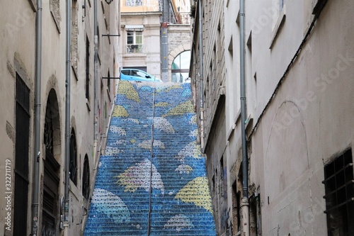 Fototapeta Naklejka Na Ścianę i Meble -  Traboule lyonnaise appeée 
