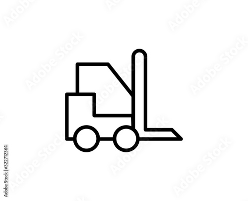 Forklift line icon
