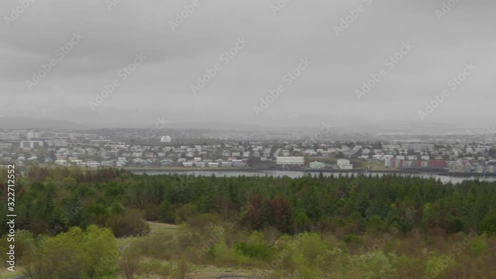 View Panorama over Reykjavik Iceland from the Hill 25fps View Panorama over Reykjavik Iceland from the Hill 25fps