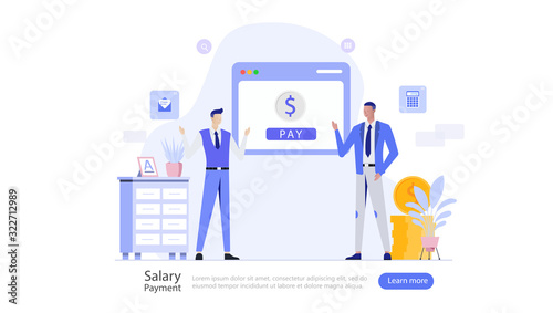 Salary Payment Vector Illustration Concept , Suitable for web landing page, ui, mobile app, editorial design, flyer, banner, and other related occasion © dealitastudio