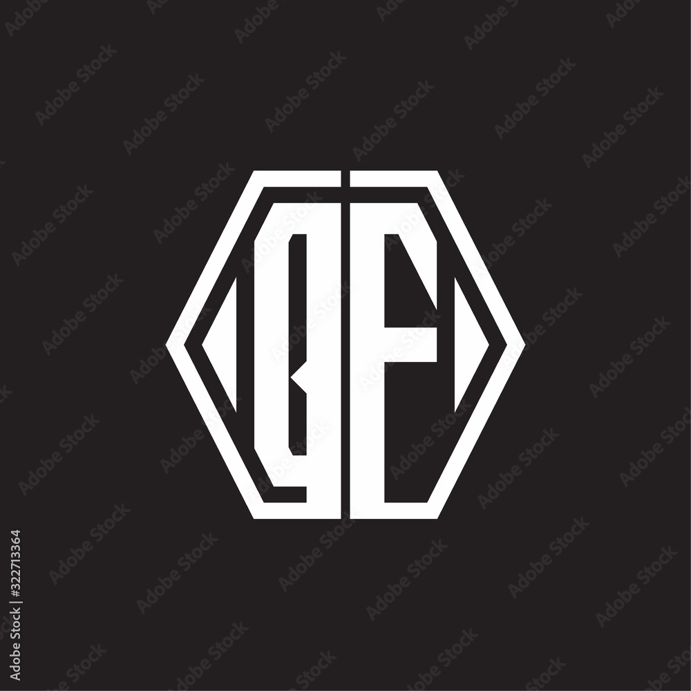 QF Logo monogram with hexagon line rounded design template QF Logo monogram with hexagon line rounded design template