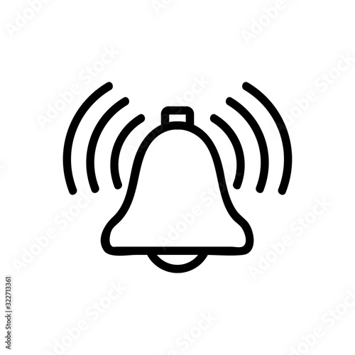 Notice the bell icon vector. Thin line sign. Isolated contour symbol illustration