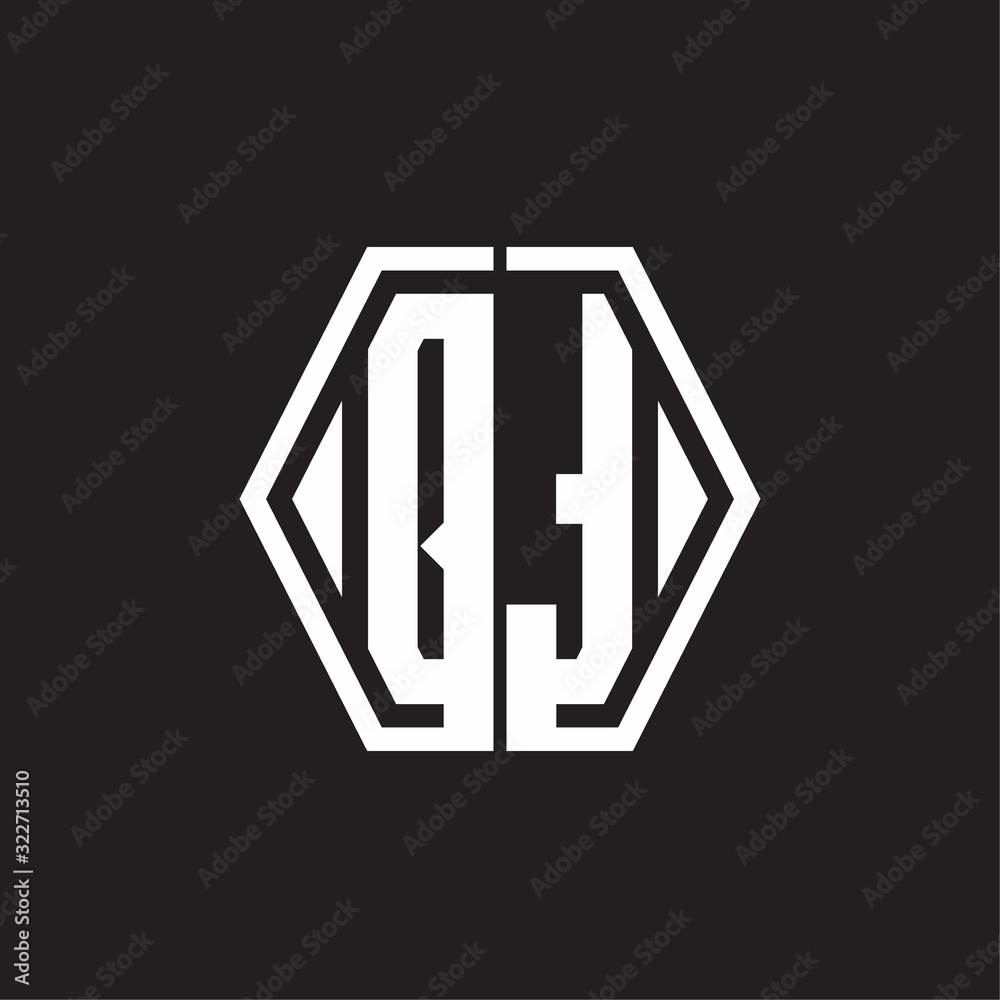 QT Logo monogram with hexagon line rounded design template QT Logo monogram with hexagon line rounded design template