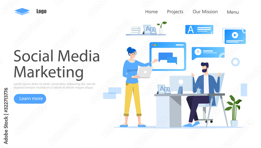 Social Media Marketing Vector Illustration Concept, Suitable for web landing page, ui, mobile app, editorial design, flyer, banner, and other related occasion Social Media Marketing Vector Illustration Concept, Suitable for web landing page, ui, mobile app, editorial design, flyer, banner, and other related occasion