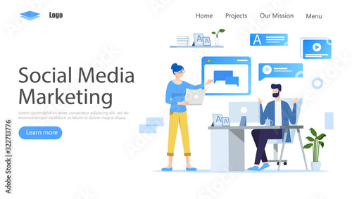 Social Media Marketing Vector Illustration Concept, Suitable for web landing page, ui, mobile app, editorial design, flyer, banner, and other related occasion