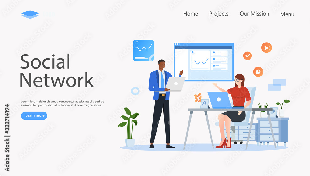 Social Network Vector Illustration Concept , Suitable for web landing page, ui, mobile app, editorial design, flyer, banner, and other related occasion