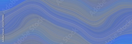 colorful horizontal header with light slate gray, royal blue and steel blue colors. fluid curved lines with dynamic flowing waves and curves