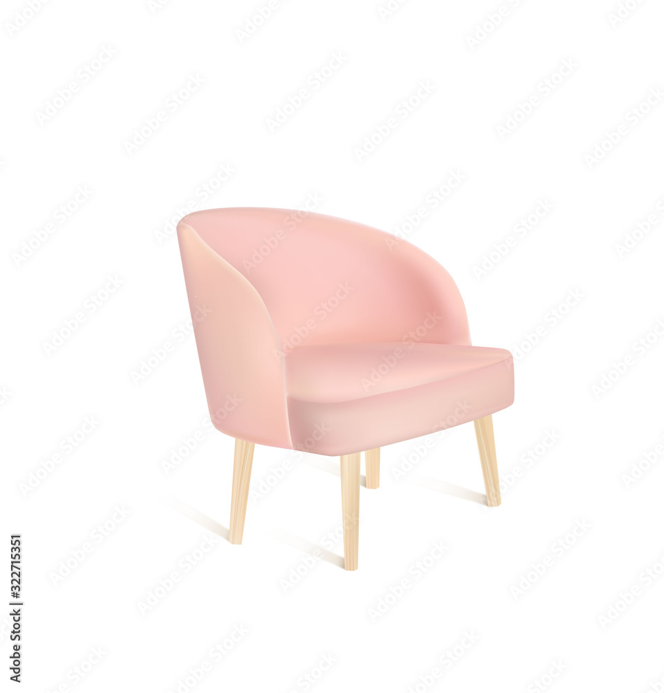 Pink modern chair isolated. Vector illustration Pink modern chair isolated. Vector illustration