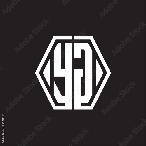 YG Logo monogram with hexagon line rounded design template