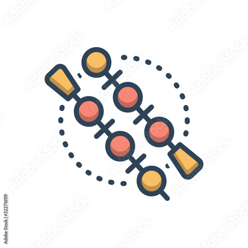 Color illustration icon for seek kabab 